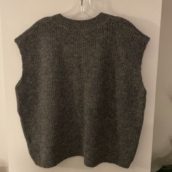 IBELL ZHANG grey gray open weave sweater vest - Picture 2 of 5